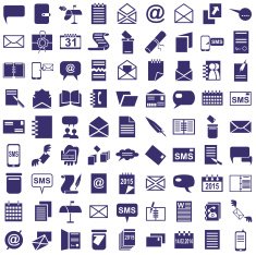 message letter icons on white