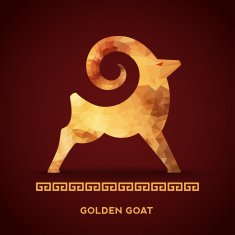 Golden goat as a symbol of Chinese New Year
