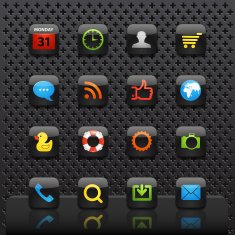 Mobile interface with color icons template