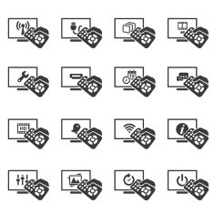 Television Functions Silhouette icons 1
