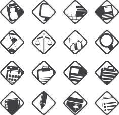 Silhouette Business and office icons N14