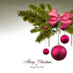 Christmas background with fir branches and balls N33