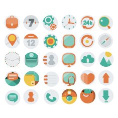 Application Web Icons in Flat Design N2