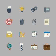 Business collection of flat stationery supplies