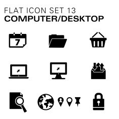 Flat icons 13 - Computer Desktop
