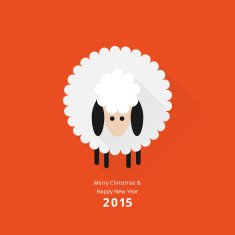 Christmas sheep greeting card N4