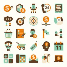 retro flat business icon N5