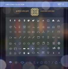Modern and Essential Line Icons Set 2