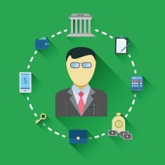 Attractive style business icons flat