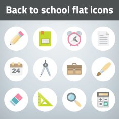 set back to chool flat style icon