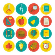 school icon set N4