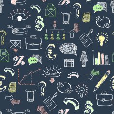 Business doodle pattern black