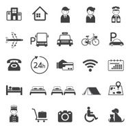 Hotel Accommodation Amenities Services Icons Set A N3