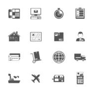 Black and white logistic service icon