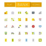 Vector Flat Bank Icons