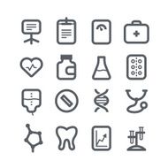 Different vertical healthcare icons set