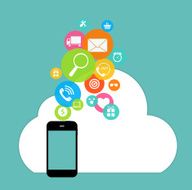 Cloud Computing Concept on Different Electronic Devices Vector N32