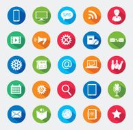 Modern media design elements Flat icons