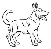 Stylised dog illustration N2