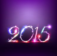 New Year 2015 with lights N3