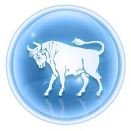 Taurus zodiac icon ice isolated on white background