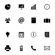 Set of flat icons - office and business