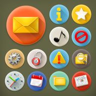 Universal long shadow icon set