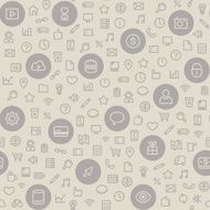 Light Seamless Pattern with Universal Icons