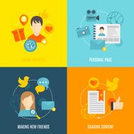Social icons flat set N3