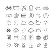 Travel line icons