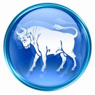 Taurus zodiac icon isolated on white background