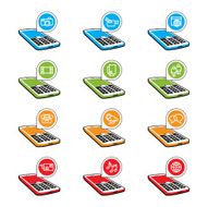 Mobile Cell Phone Functionality - Icon set v04