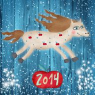 Creative artwork with horse and 2014 N2