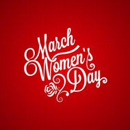 march women day vintage lettering background