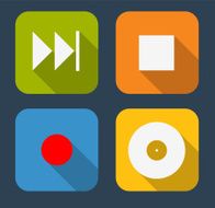 Modern Flat Music Icon Set for Web and Mobile Application N2