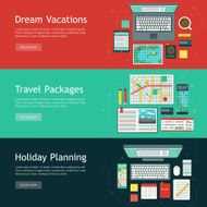 Travel Planning Vector Web Banner Set N2