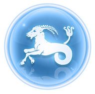 Capricorn zodiac icon ice isolated on white background