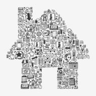 doodle pattern - web house