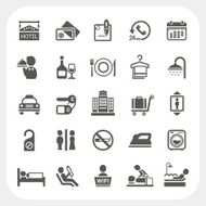 Hotel services icons set