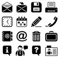 office &amp; contacts icon set I black