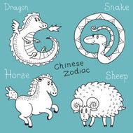 Set of the Chinese zodiac signs N9