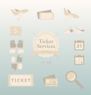 Set Vector Icons for Ticket Services N2