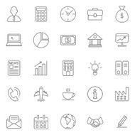 Business line icons set Vector