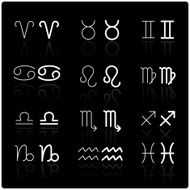 Zodiac sign iconset in two types of thickness