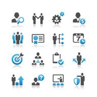 Set of 16 vector business and management icons