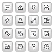 Organizer web icons on gray buttons