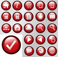 Ruby Red Inset Control Button Icons