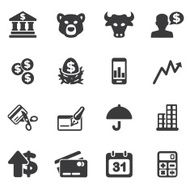 Investing and Finance Silhouette icons