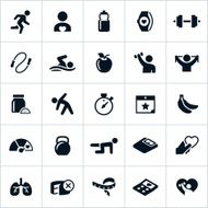 Black Fitness and Exercise Icons