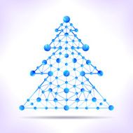 Blue molecule christmas tree